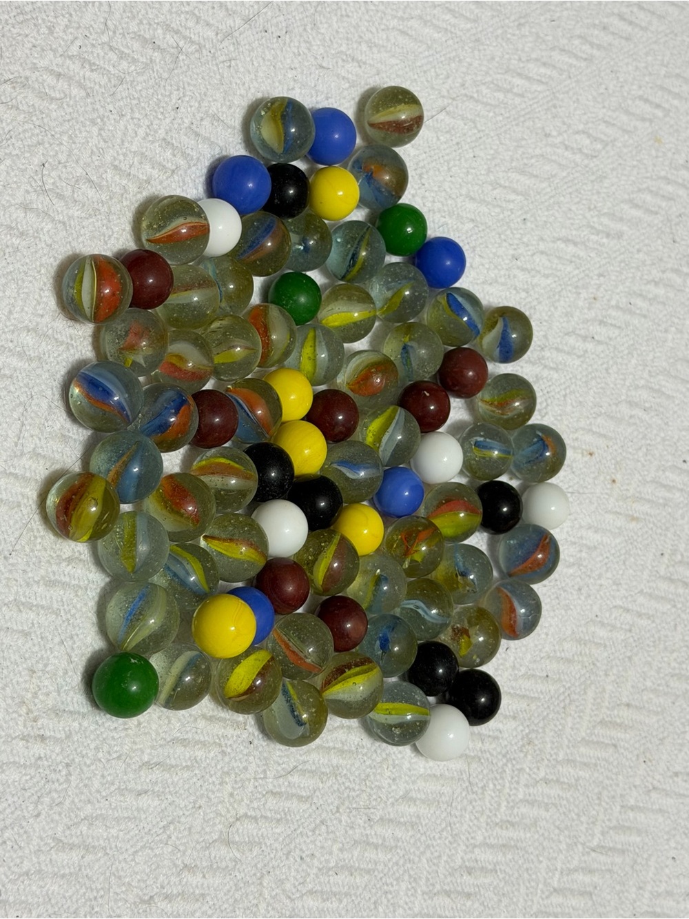 Vintage Glass Marbles Lot 85 Assorted Swirl Cats Eye Solids Bulk Toy Collection